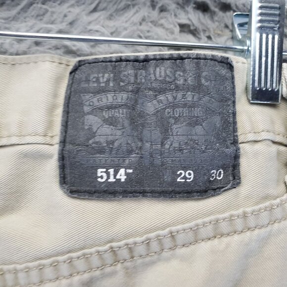 Levis Jeans Mens 29x30 Tan 514 Classic Straight Cotton Denim - Picture 2 of 13
